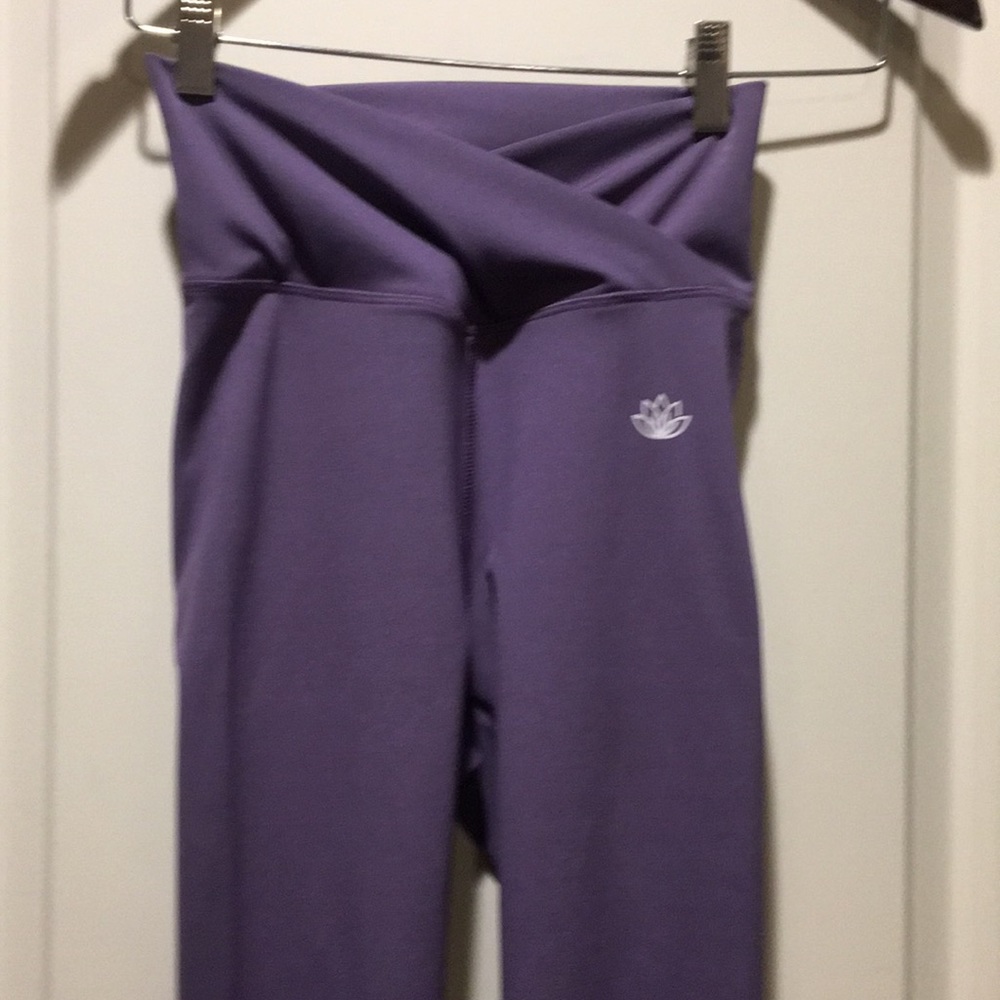 DeFacto lovely lavender leggings high waisted waistband ruched girls size XS